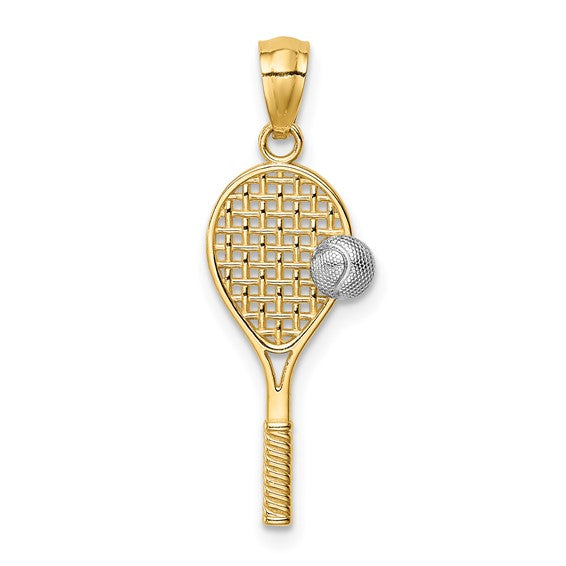 ADRIANA - Tennis Racket and Ball Pendant Necklace