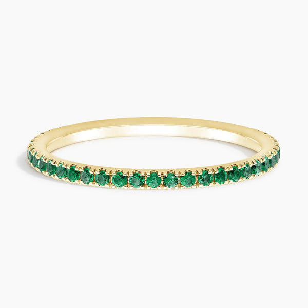 EMMA - The Half Eternity Emerald Stackable Ring