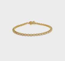 Load and play video in Gallery viewer, NICOLINA - Round Diamond Half Bezel Set Tennis Bracelet
