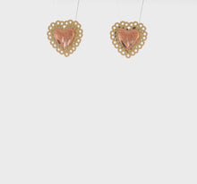Load and play video in Gallery viewer, MARGOT - Two-Tone Diamond-cut Heart Earrings
