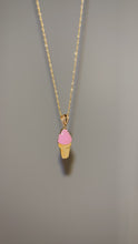 Load and play video in Gallery viewer, ISABELLA - Ice Cream Charm Necklace Strawberry Enameled

