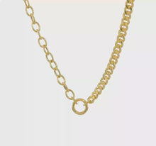 Load and play video in Gallery viewer, SISTINE - Half Curb and Cable Link with Charm Holder Necklace
