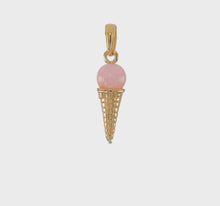 Load and play video in Gallery viewer, LUCIANA - The Pink Quartz Ice Cream Cone Charm Necklace
