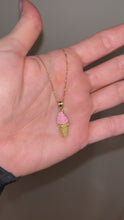 Load and play video in Gallery viewer, ISABELLA - Ice Cream Charm Necklace Strawberry Enameled
