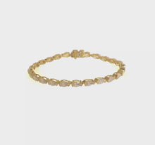 Load and play video in Gallery viewer, MELANIA - Pear Diamond Half Bezel Set Tennis Bracelet
