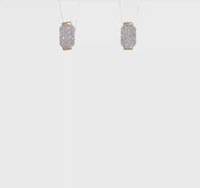 Load and play video in Gallery viewer, VITTORIA - Half Bezel Emerald Diamond Stud Earrings
