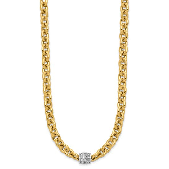 LEONTINA - Two-tone Diamond Oval Link Necklace ll