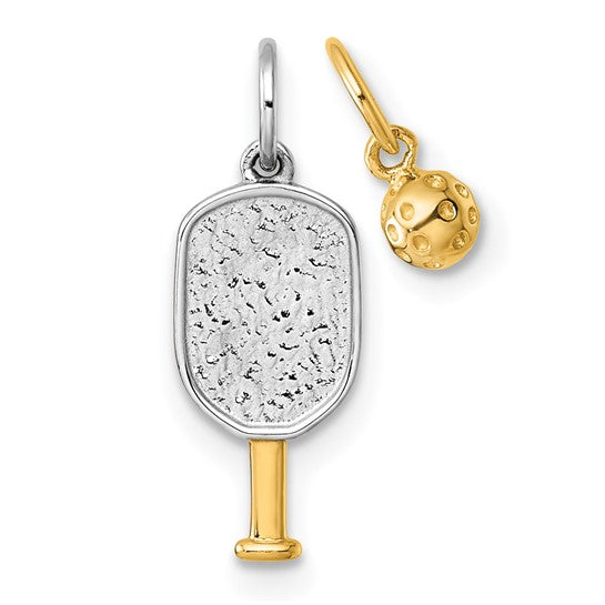 CHRISTIANA - Pickleball Paddle and Ball 2-Piece Pendant Necklace