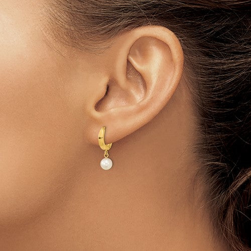 CHANTAL - The Akoya Saltwater Pearl Hoop Dangle Earrings