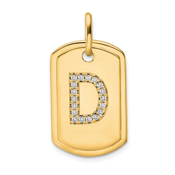 DEAN - The Diamond Initial Dog Tag Pendant Charm