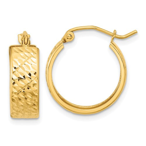 DOMINIQUE - Bold Hoop Earrings Diamond-cut