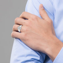 Load image into Gallery viewer, DUSTIN - Oval Initial Diamond Signet Ring

