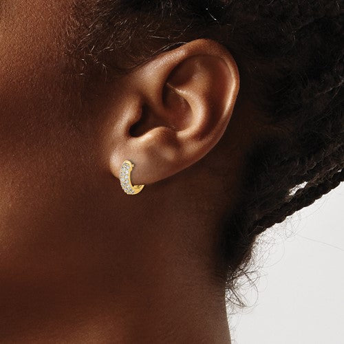 ELENA - The Diamond Hoop Huggie Earrings