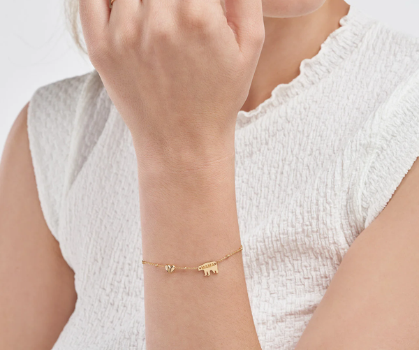 TANA - Mama Bear and Heart Bracelet