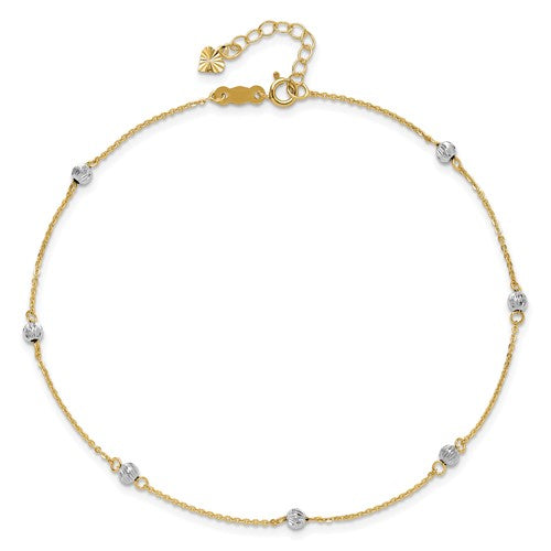 TERESA - The Two-tone Diamond-cut Beads Anklet