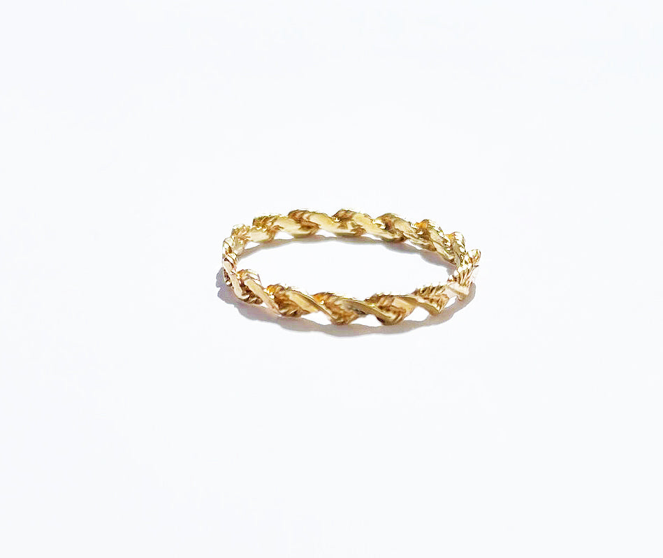 VERA - Twisted Diamond Cut Rope Ring