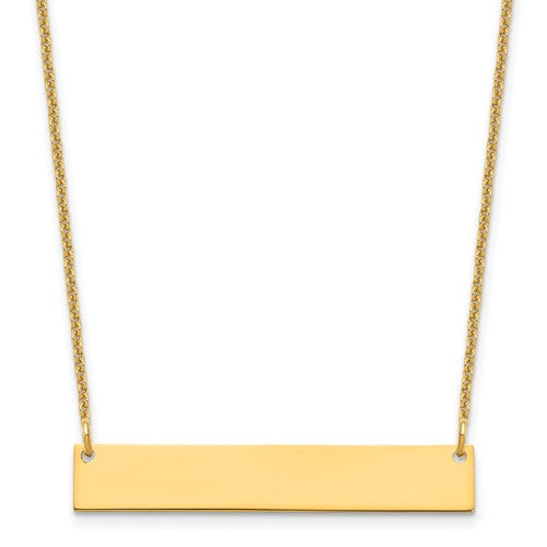 BECCA - The Engraved Personalized Bar Necklace 14K