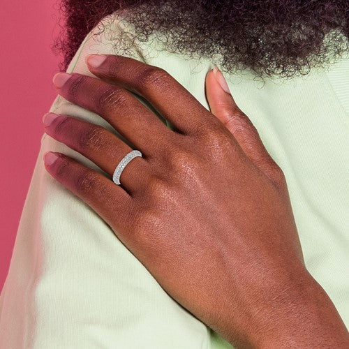 JASMINE - The White Gold Micro Pave Diamond Band