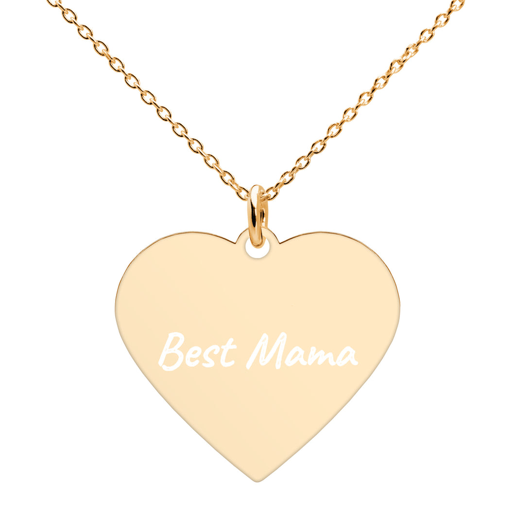 EVE - The Engraved Best Mama Heart Pendant Necklace
