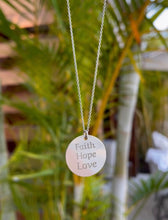 Load image into Gallery viewer, CASSIE - Engraved Disc Pendant Necklace Personalized
